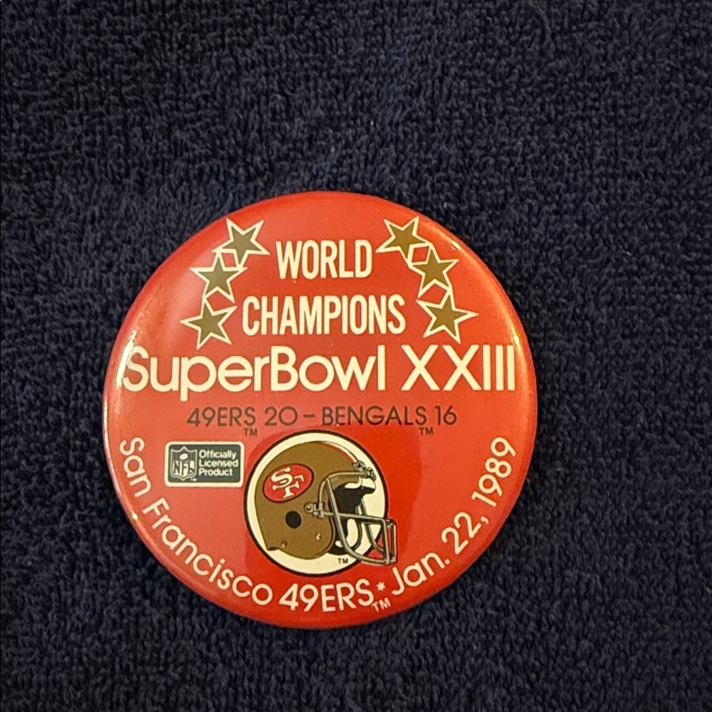 Vintage San Francisco 49ers Super Bowl XXIII Button